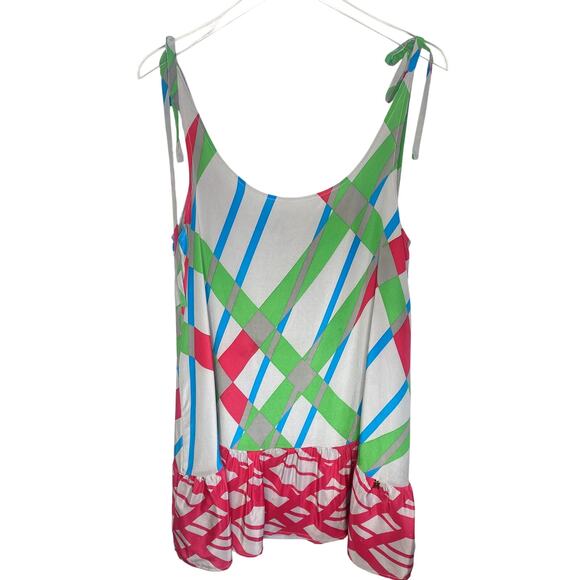Hurley Women's Multicolor 100% Silk Drop Waist Sleeveless Mini Dress Size Medium - Picture 1 of 7